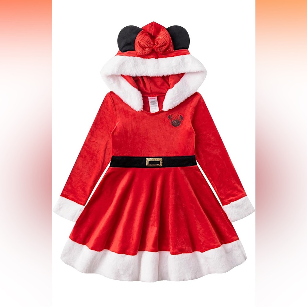 Disney Minnie Hooded Santa Dress Size 6 Girls NWT